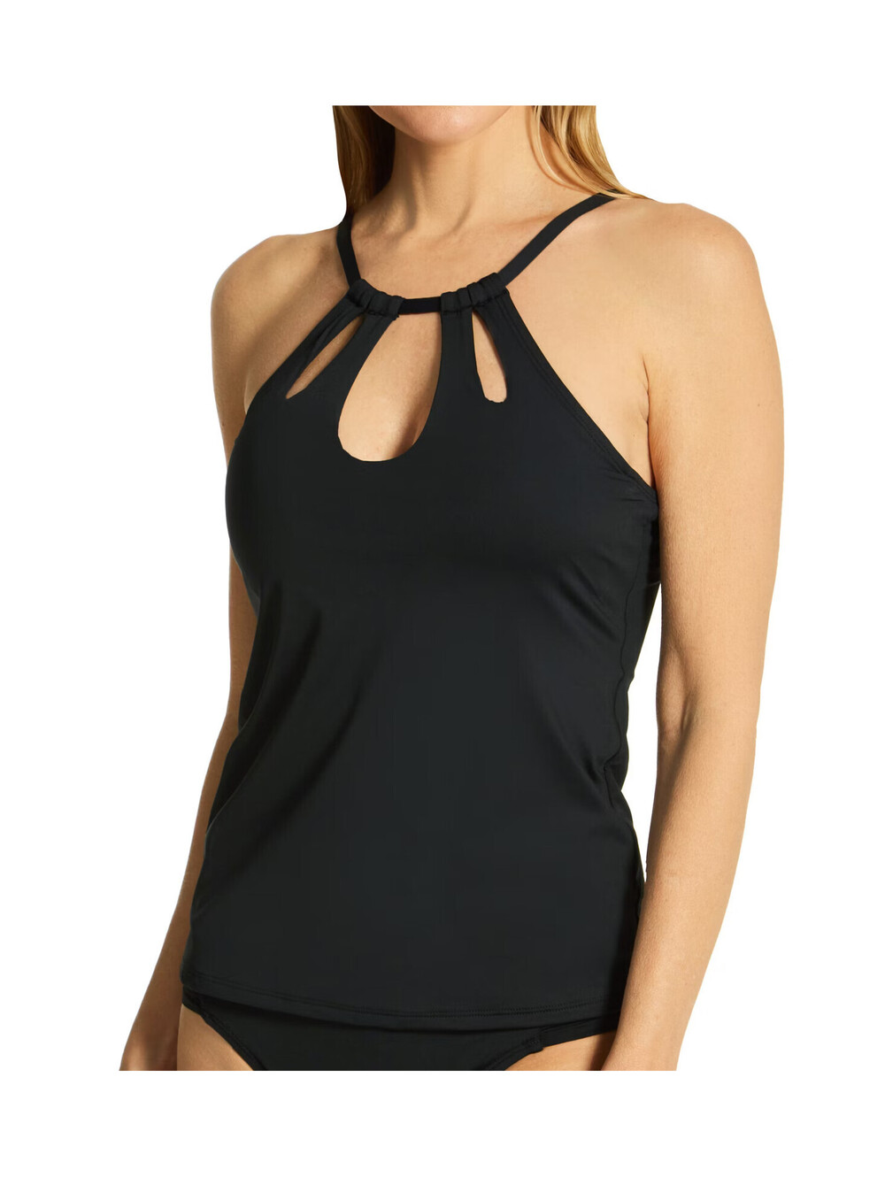La Blanca Island Goddess Keyhole High Neck Tankini Swim Top Size 6